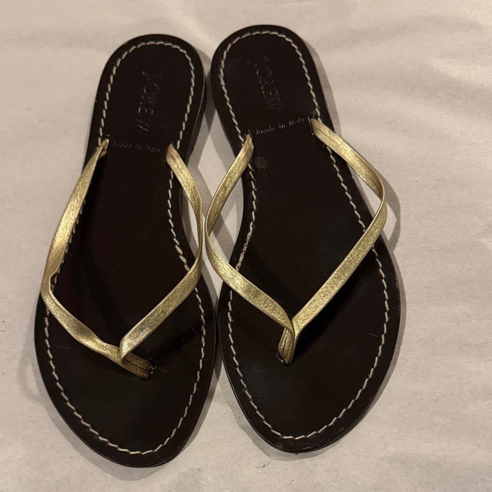 J. Crew Metallic Gold Sandals